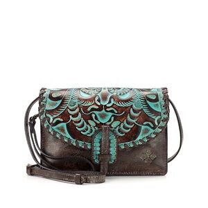 Patricia Nash Lanza Tooled Turquoise Crossbody NWT